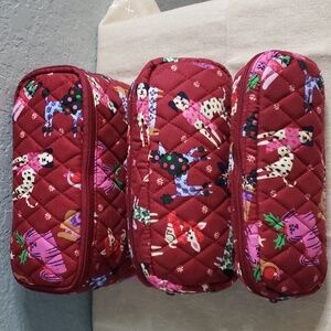 Vera Bradley Holiday Hound dog Mom Travel Organizer 4 pc. Cosmetic Bag NWT
